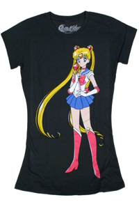 sailor moon r t-shirt featuring sailor moon, holding the moon septre from fye