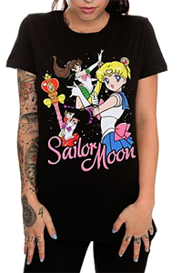 sailor moon s t-shirt featuring sailor moon, sailor jupiter and sailor mars from hot topic