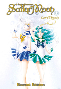 Pretty Guardian Sailor Moon Eternal Edition Volume 6 manga cover image featuring Haruka Teno and Michiru Kaio as Sailor Uranus and Neptune.