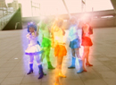 Sailor Luna, Venus, Moon, Mars, Mercury, and Jupiter performing a magical energy attack in the live-action Sailor Moon TV series PGSM.