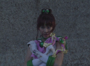 Sailor Jupiter with her spear weapon in the live-action Pretty Guardian Sailor Moon (PGSM) TV series' Final Act episode.