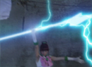 Sailor Jupiter with her spear weapon in the live-action Pretty Guardian Sailor Moon (PGSM) TV series' Final Act episode.