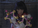 Sailor Mars in the live-action Sailor Moon series with the Mars and Venus dagger weapons.
