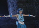 Sailor Mercury in the live-action PGSM TV series summoning her third ice sword weapon.