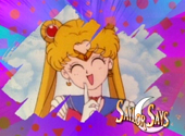 Sailor Moon Says screen from the Sailor Moon anime series.