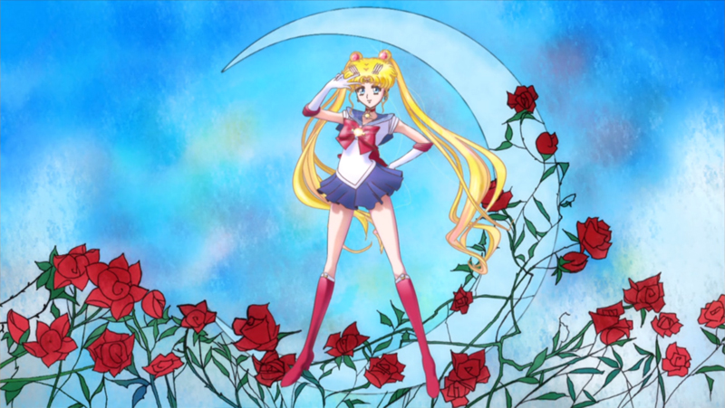Sailor Moon's first transformation in Pretty Guardian Sailor Moon Crystal Act.1 Usagi - Sailor Moon anime episode.