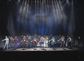 Entire cast of 1993 Sailor Moon Alternate Legend: Dark Kingdom Revival Story on stage bowing.