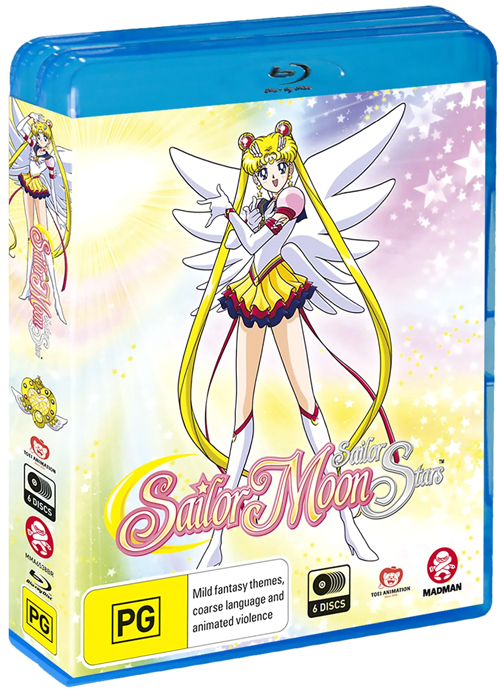 Cover artwork for the Australian Blu-ray release of the Sailor Stars anime series.