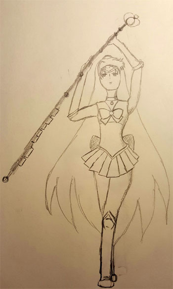 sailor moon sailor pluto fan art by victoria araiza