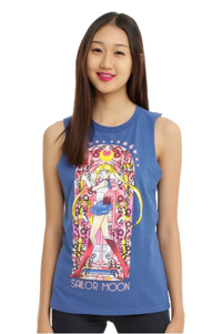 official sailor moon blue stained glass muscle top