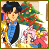 Sailor Moon Christmas icon featuring Darien and Rini.
