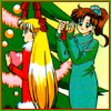 Sailor Moon Christmas icon featuring Lita and Mina.