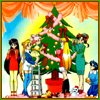 Sailor Moon Christmas icon featuring the Sailor Scouts.