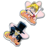 sailor moon and tuxedo mask 2 pin set