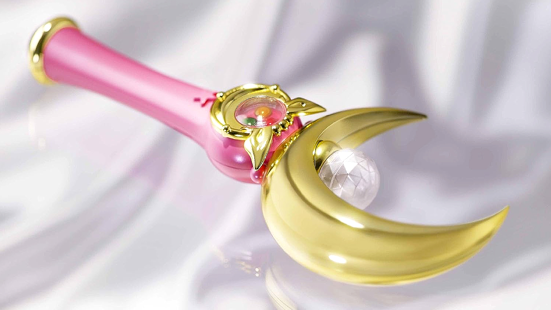 Sailor Moon Tamashii Nations Moon Wand Proplica from the 90's Sailor Moon anime series.